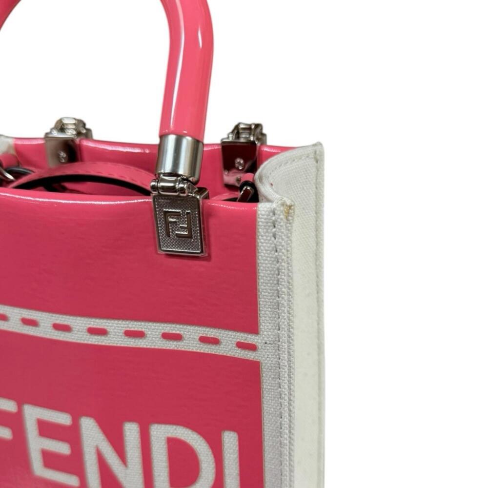 Fendi Sunshine Shopper Mini Shoulder Bag, Patent Leather 8BS051 Pink, Women's... - Picture 11 of 11